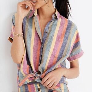 Women's Multicolor Striped Button-Up Top